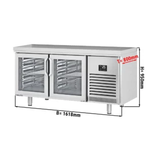 Chladící stůl PREMIUM PLUS - 1618x800mm - se 2 skleněnými dveřmi