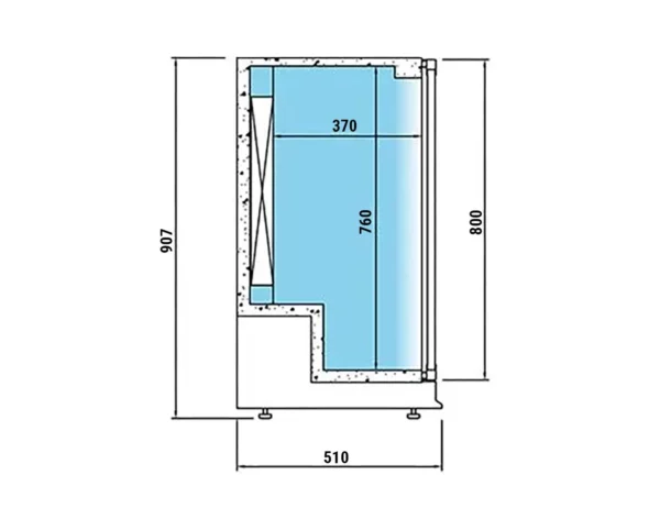 Barové chladící stoly na nápoje 330L - 3 skleněné dveře (nerezová ocel) - Image 4