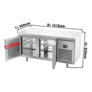 Pekařský chladící stůl Premium PLUS - 1618x800mm - s dvířky na obou stranách