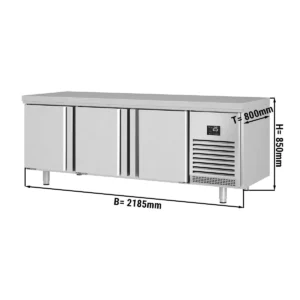 Pekařský chladící stůl PREMIUM PLUS - 2185x800mm - se 3 dveřmi