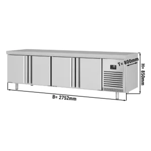 Pekařský chladící stůl PREMIUM PLUS - 2752x800mm - se 4 dveřmi