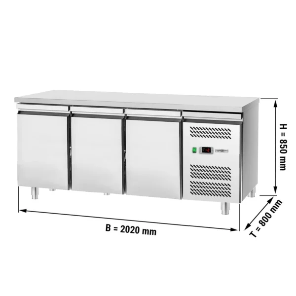 Pekařský chladící stůl Eco - 2000x800mm - se 3 dveřmi