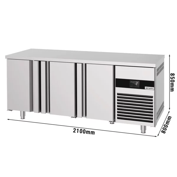 Pekařský chladící stůl PREMIUM - 2100x800mm - se 3 dveřmi