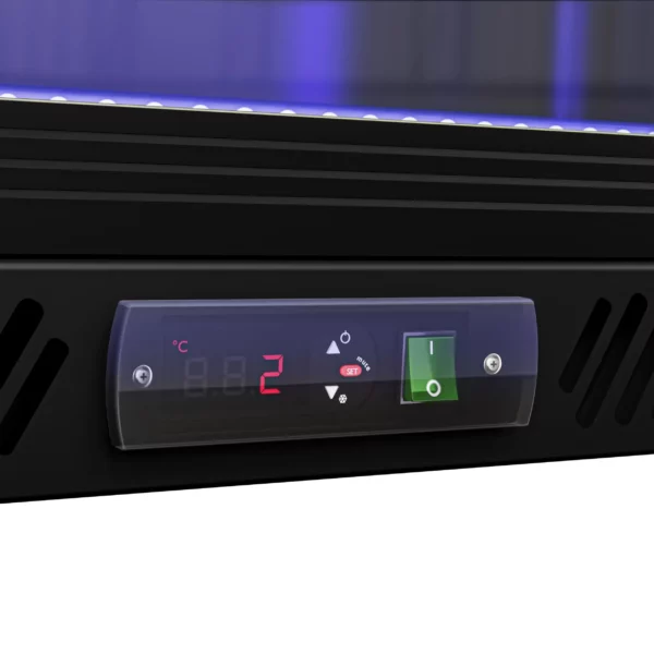 Barová chladnička - 1330 mm - 320L - LED osvětlení a 3 křídlové dveře - vnějšek & vnitřek černý - Image 3