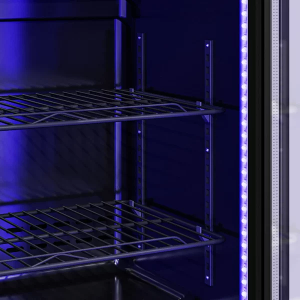 Barová chladnička - 1330 mm - 320L - LED osvětlení a 3 křídlové dveře - vnějšek & vnitřek černý - Image 4