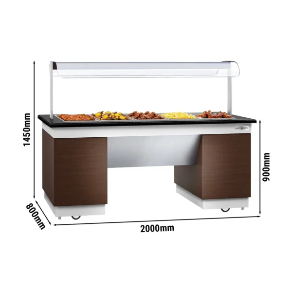 Bainmarie - Bufetový ostrůvek - 2,0 x 0,8 m - 5x GN 1/1
