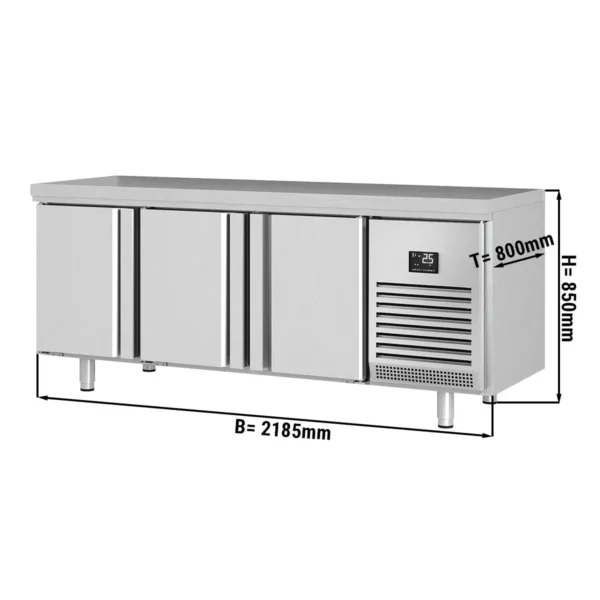 Pekařský mrazící stůl Premium PLUS - 2185x800mm - se 3 dveřmi