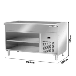 Bufetový pult studený KODAŇ - 1500mm - s chladícím tácem - pro 4x GN 1/1 - nerez