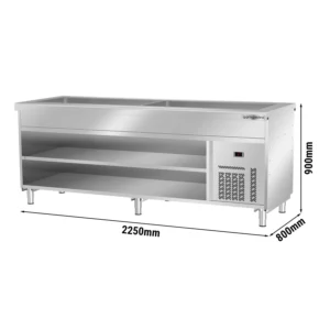Bufetový pult studený KODAŇ - 2250mm - s chladícím tácem - pro 6x GN 1/1 - nerez