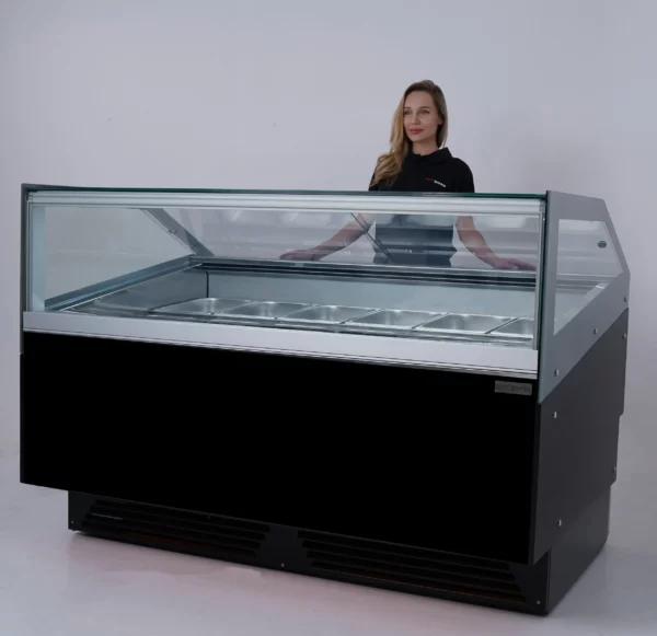 Zmrzlinový pult - 1700 mm - s LED osvětlením - pro 18x 5l nebo 12x 7l nádoby - Image 3