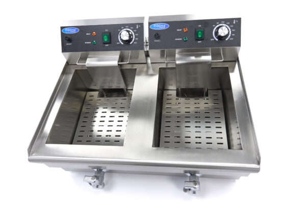 Elektrická fritéza s kohoutkem – 2×13 l | Maxima 09365231 - Image 3