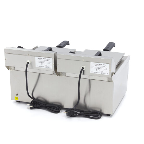 Elektrická fritéza s kohoutkem – 2×13 l | Maxima 09365231 - Image 6