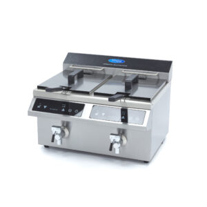 Indukční fritéza s kohoutkem – 2×8 l | Maxima 09371095