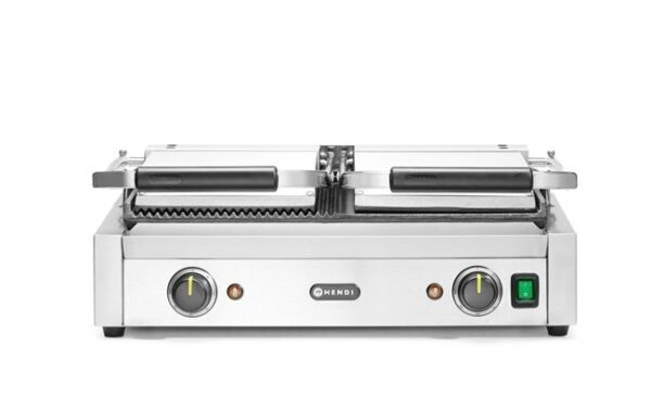 Dvojitý kontaktní gril, HENDI, napůl hladký, napůl drážkovaný, 230V/3600W, 575x430x(H)510mm - Image 4