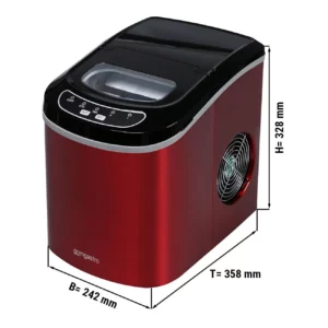 Stroj na kostky ledu - dutý válec - 12kg/24h - červený