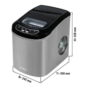 Stroj na kostky ledu - dutý válec - 12kg/24h - stříbrný