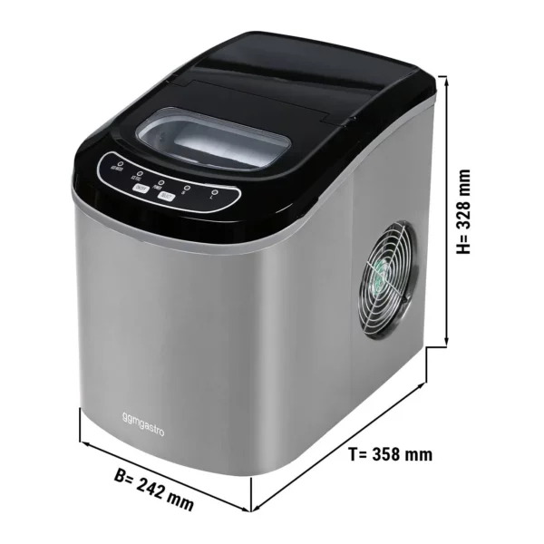 Stroj na kostky ledu - dutý válec - 12kg/24h - stříbrný