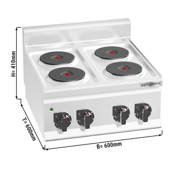 Elektrický sporák - 8 kW - 4 plotny kulaté