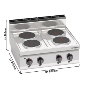 Elektrický sporák - 10,4 kW - 4 plotny kulaté