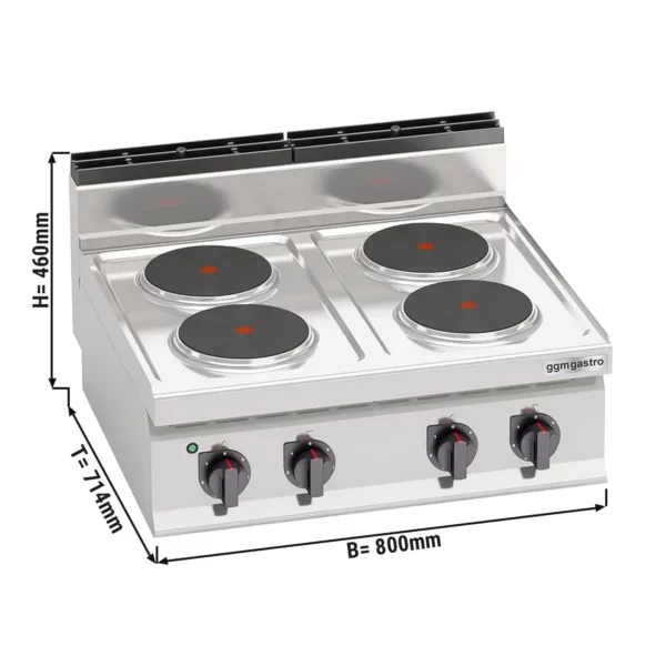 Elektrický sporák - 10,4 kW - 4 plotny kulaté