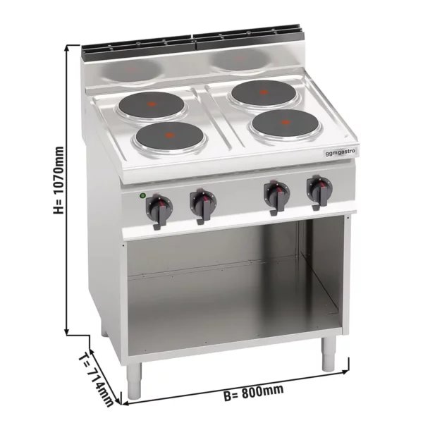 Elektrický sporák - 10,4 kW - 4 plotny kulaté - Image 5