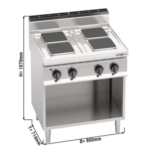 Elektrický sporák - 10,4 kW - 4 plotny čtvereční