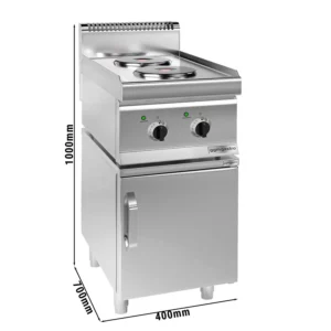 Elektrický sporák - 4,6 kW - 2 plotny kulaté - včetně podstavce s 1 dvířky
