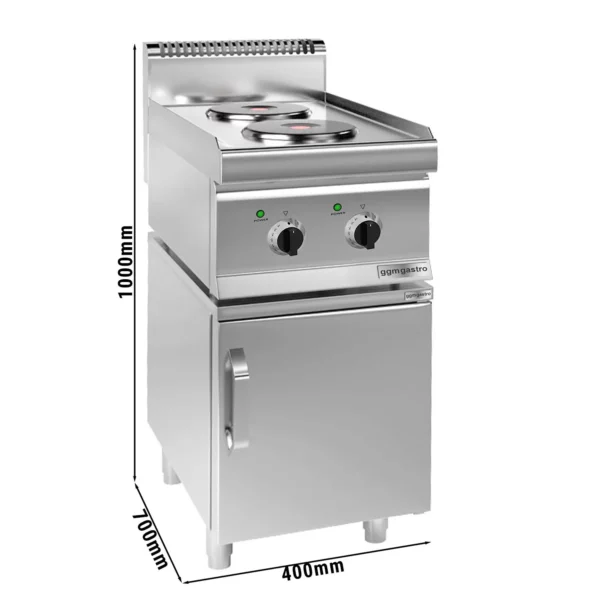 Elektrický sporák - 4,6 kW - 2 plotny kulaté - včetně podstavce s 1 dvířky