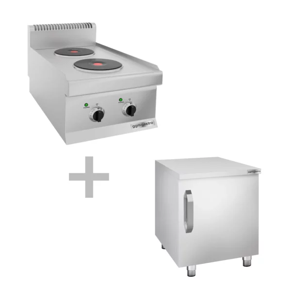 Elektrický sporák - 4,6 kW - 2 plotny kulaté - včetně podstavce s 1 dvířky - Image 5