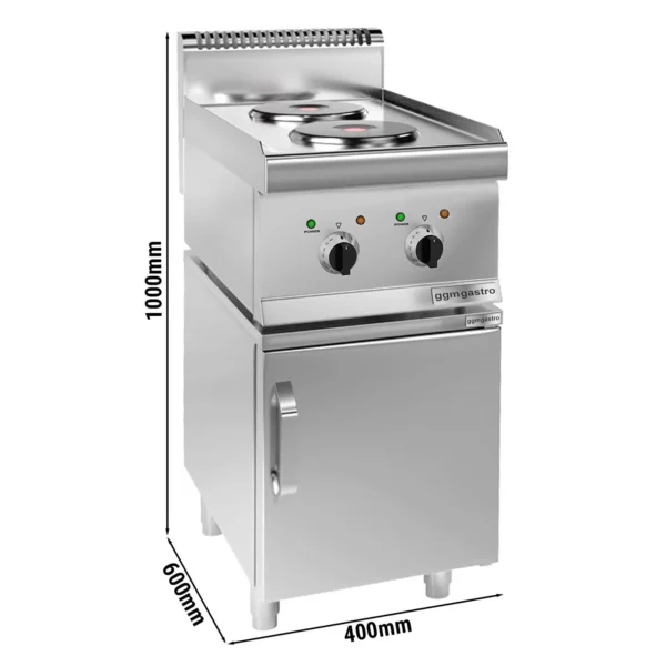 Elektrický sporák - 4 kW - 2 plotny kulaté - včetně podstavce s 1 dvířky - Image 6