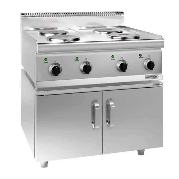 Elektrický sporák - 8 kW - 4 plotny kulaté - včetně podstavce se 2 dvířky - Image 5