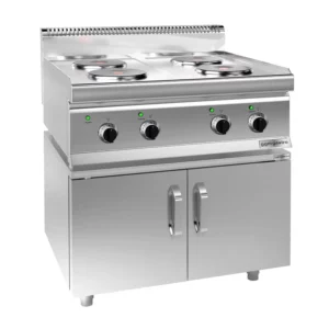 Elektrický sporák - 9,2 kW - 4 plotny kulaté - včetně podstavce se 2 dvířky