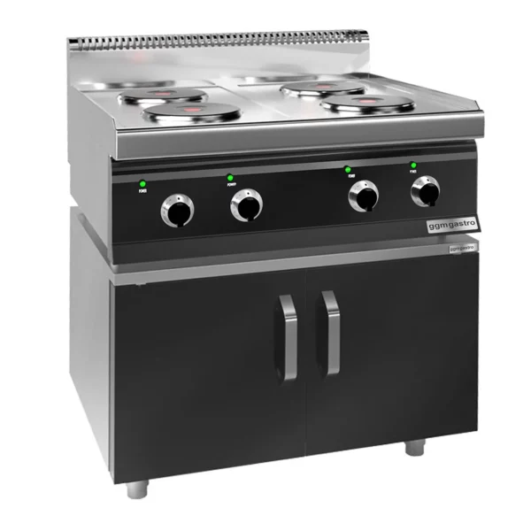 Elektrický sporák - 9,2 kW - 4 plotny kulaté - včetně podstavce se 2 dvířky