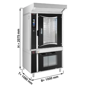Pekařský kombinovaný parní hrnec - dotykový - 10x EN 60x40 - včetně digestoře a kynutí