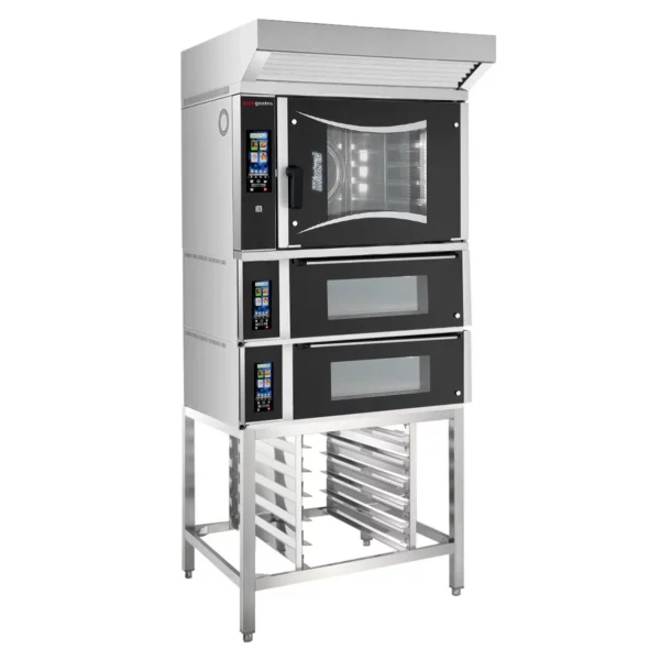 Pekařský kombinovaný konvektomat - dotykový - 6x EN 60x40 - včetně 2 pecí na pizzu, digestoře a základního rámu - Image 2