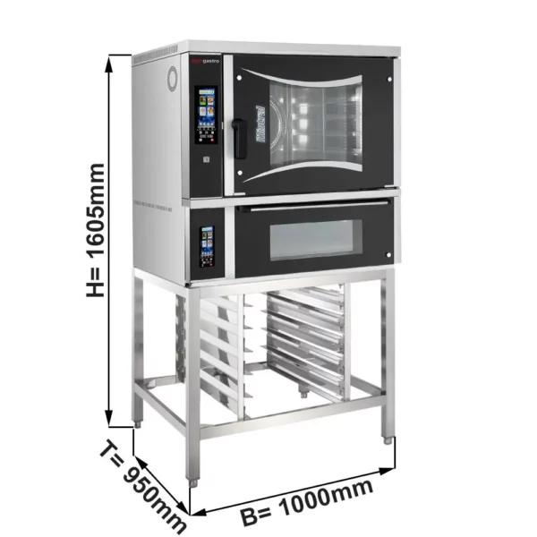 Pekařský kombinovaný konvektomat - Touch - 6x EN 60x40 - včetně pece na pizzu a základního rámu