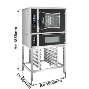 Pekařský kombinovaný konvektomat - Touch - 6x EN 60x40 - včetně pece na pizzu a základního rámu