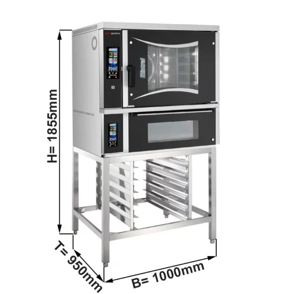 Pekařský kombinovaný konvektomat - Touch - 6x EN 60x40 - včetně pece na pizzu a základního rámu