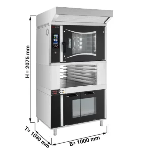 Pekařský kombinovaný konvektomat - dotykový - 6x EN 60x40 - včetně digestoře, kynutí a stojanu