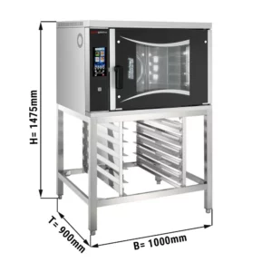 Pekařský kombinovaný konvektomat - Touch - 6x EN 60x40 - včetně základního rámu a držáku podnosu