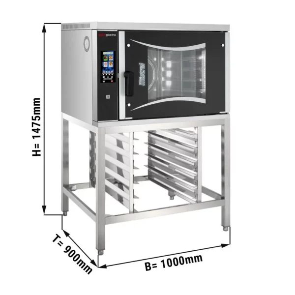 Pekařský kombinovaný konvektomat - Touch - 6x EN 60x40 - včetně základního rámu a držáku podnosu