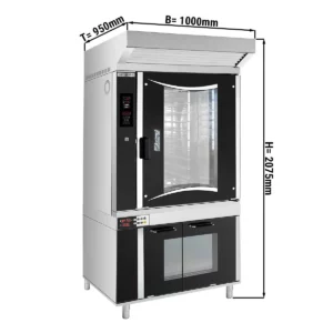 Pekařský kombinovaný konvektomat - Digitální - 10x EN 60x40 - včetně digestoře a kysací skříňky