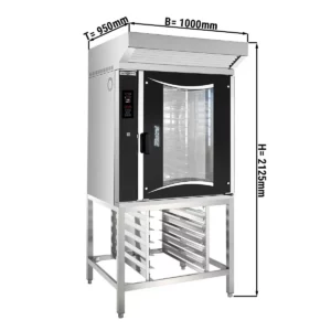 Pekařský kombinovaný konvektomat - Digitální - 10x EN 60x40 - včetně krytu a základního rámu