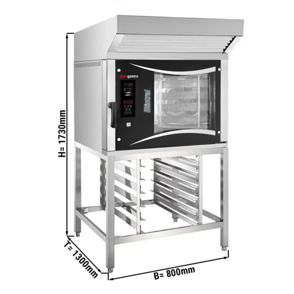 Pekařský kombinovaný konvektomat - Digitální - 5x EN 80x40 - včetně digestoře a základního rámu - Image 6