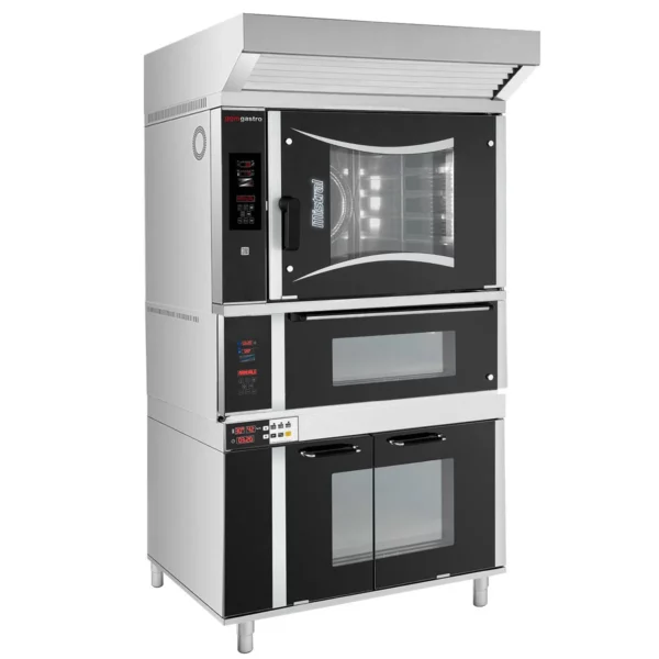 Pekárenský kombinovaný konvektomat - 6x EN 60x40 - Digitální - včetně pece na pizzu, digestoře a skříňky na kynutí - Image 3