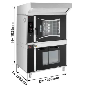 Pekařský kombinovaný konvektomat - Digitální - 6x EN 60x40 - včetně digestoře a kynutí