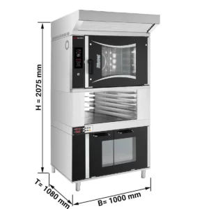 Pekařský kombinovaný konvektomat - Digitální - 6x EN 60x40 - včetně digestoře, kynutí a stojanu