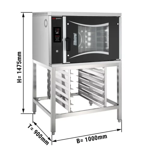 Pekařský kombinovaný konvektomat - Digitální - 6x EN 60x40 - včetně podstavce a držáku podnosu - Image 4