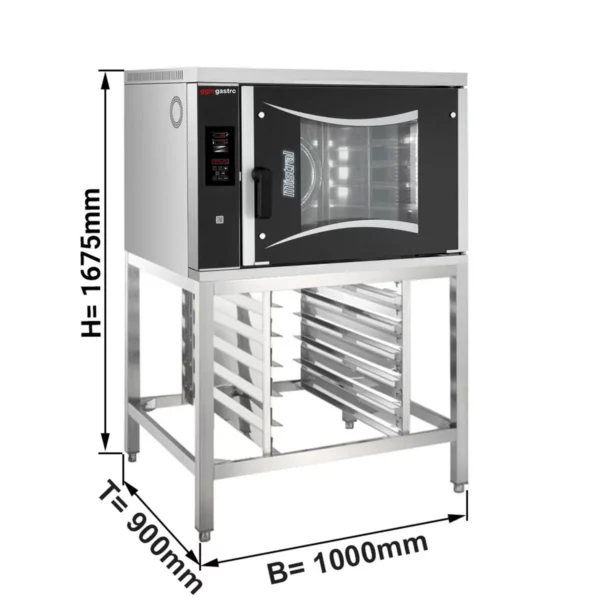 Pekařský kombinovaný konvektomat - Digitální - 6x EN 60x40 - včetně podstavce a držáku podnosu - Image 2