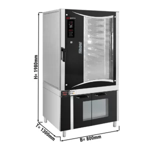 Pekařský kombinovaný konvektomat - Digitální - 10x EN 80x40 - včetně kysovací skříňky
